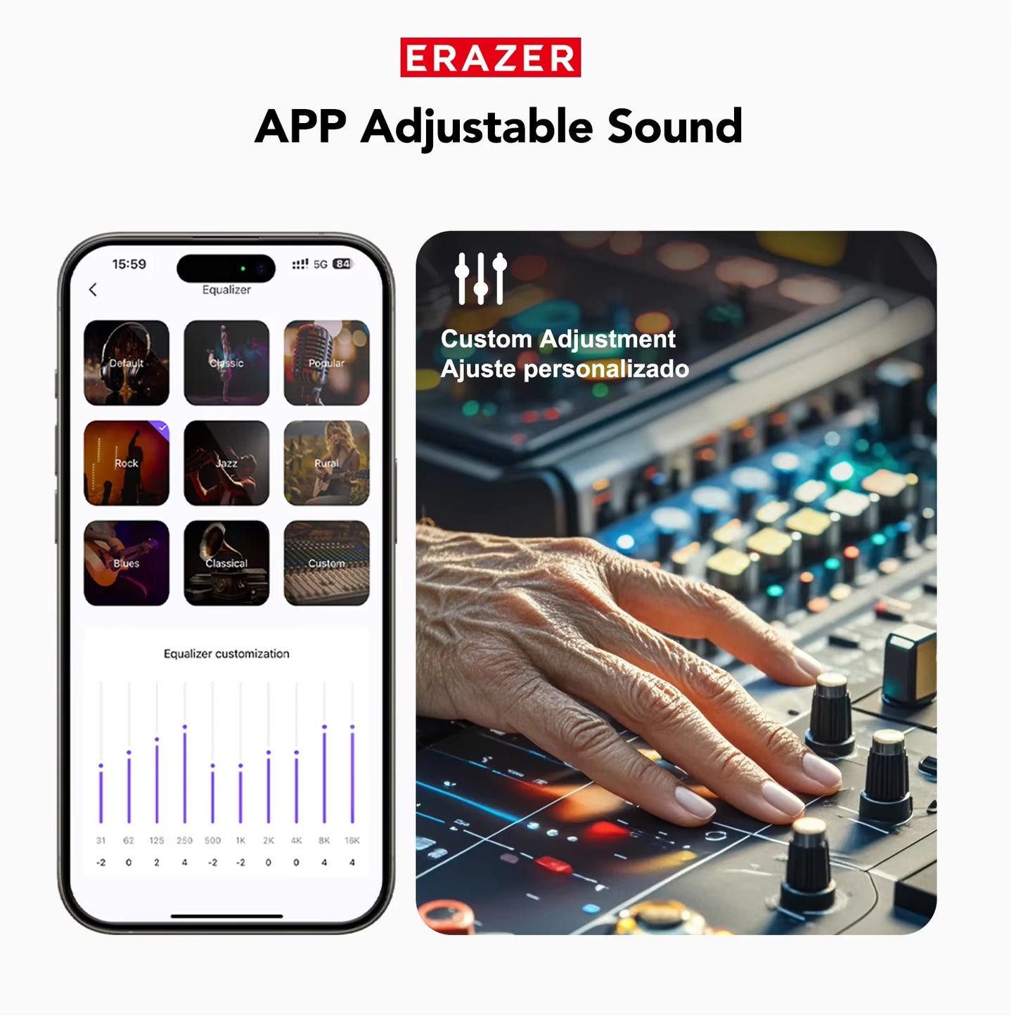 135 Translator Earphone - XP6 Bluetooth Headset with DIY Equalizer App, AI Technology, and Touch Screen for Travel